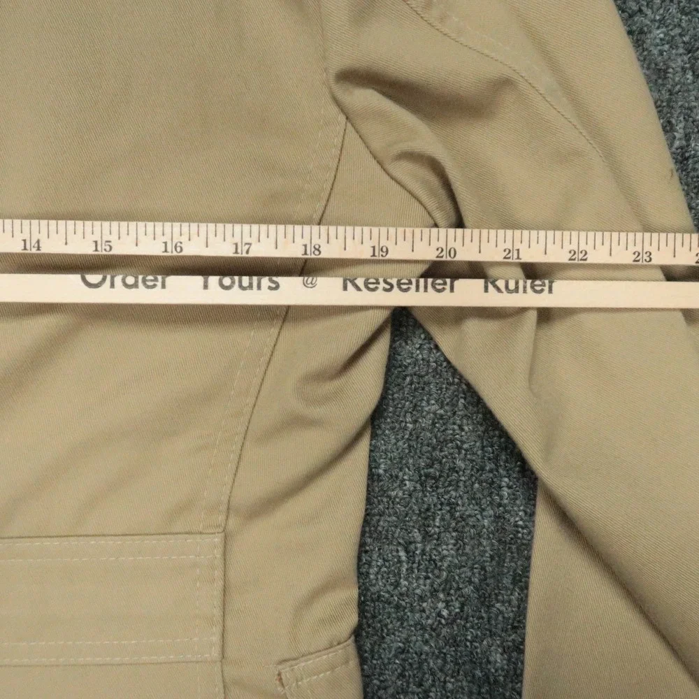Lee Blazer Mens 40R Khaki Sport Coat Two Button‎ Patch Pockets Brass Buttons VTG